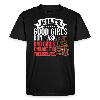Kilt écossais disant jupe écossaise Écosse - T-shirt Premium bio Homme - noir - Devant - Nico (187cm)