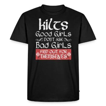 Scottish Kilt Saying Scottish Skirt Scotland - Men's Premium Organic T-Shirt - black - Front - Nico (187cm)