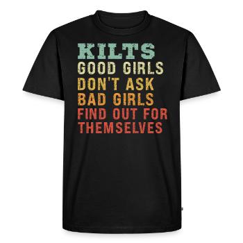 Scottish Kilt Saying Scottish Skirt Scotland - Men's Premium Organic T-Shirt - black - Front - Nico (187cm)