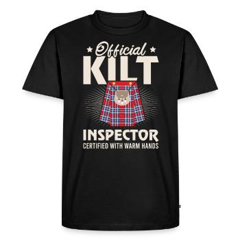 Scottish Kilt Saying Scottish Skirt Scotland - Men's Premium Organic T-Shirt - black - Front - Nico (187cm)