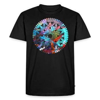 Mandala,colorful,pattern,orient, graffiti - Men's Premium Organic T-Shirt - black - Front - Nico (187cm)