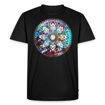 Mandala,colorful,pattern,orient, graffiti - Men's Premium Organic T-Shirt - black - Front - Nico (187cm)