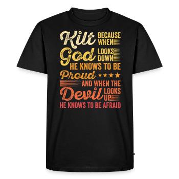 Scottish Kilt Saying Scottish Skirt Scotland - Men's Premium Organic T-Shirt - black - Front - Nico (187cm)