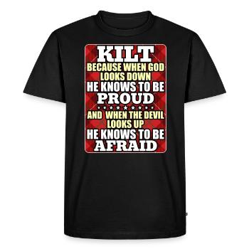 Scottish Kilt Saying Scottish Skirt Scotland - Men's Premium Organic T-Shirt - black - Front - Nico (187cm)