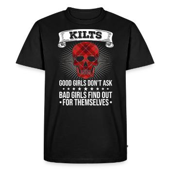 Scottish Kilt Saying Scottish Skirt Scotland - Men's Premium Organic T-Shirt - black - Front - Nico (187cm)