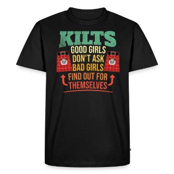 Kilt écossais disant jupe écossaise Écosse - T-shirt Premium bio Homme - noir - Devant - Nico (187cm)