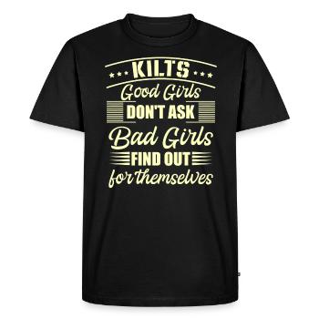 Scottish Kilt Saying Scottish Skirt Scotland - Men's Premium Organic T-Shirt - black - Front - Nico (187cm)