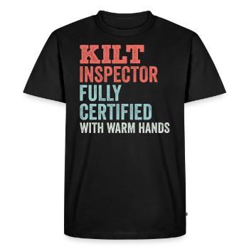Scottish Kilt Saying Scottish Skirt Scotland - Men's Premium Organic T-Shirt - black - Front - Nico (187cm)
