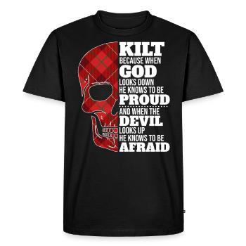 Scottish Kilt Saying Scottish Skirt Scotland - Men's Premium Organic T-Shirt - black - Front - Nico (187cm)