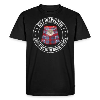 Scottish Kilt Saying Scottish Skirt Scotland - Men's Premium Organic T-Shirt - black - Front - Nico (187cm)