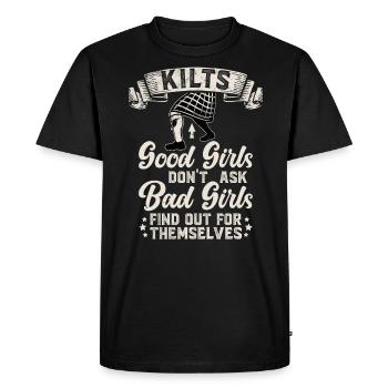 Scottish Kilt Saying Scottish Skirt Scotland - Men's Premium Organic T-Shirt - black - Front - Nico (187cm)