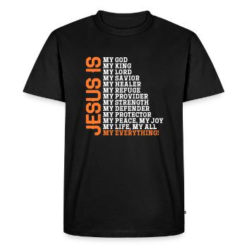Bible Bible Verse Christian Proverbs Jesus Gift - Men's Premium Organic T-Shirt - black - Front - Nico (187cm)