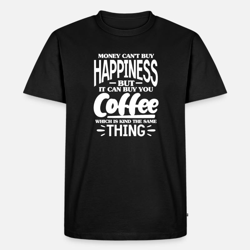 Kaffee - Männer Premium Bio T-Shirt - Schwarz