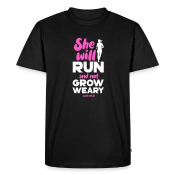 Courir - T-shirt Premium bio Homme - noir - Devant - Nico (187cm)