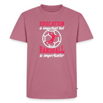 Handball - T-shirt Premium bio Homme - mauve - Devant - Nico (187cm)