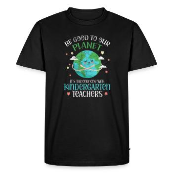 Kindergarten - Men's Premium Organic T-Shirt - black - Front - Nico (187cm)