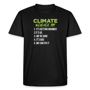 Changement climatique - T-shirt Premium bio Homme - noir - Devant - Nico (187cm)
