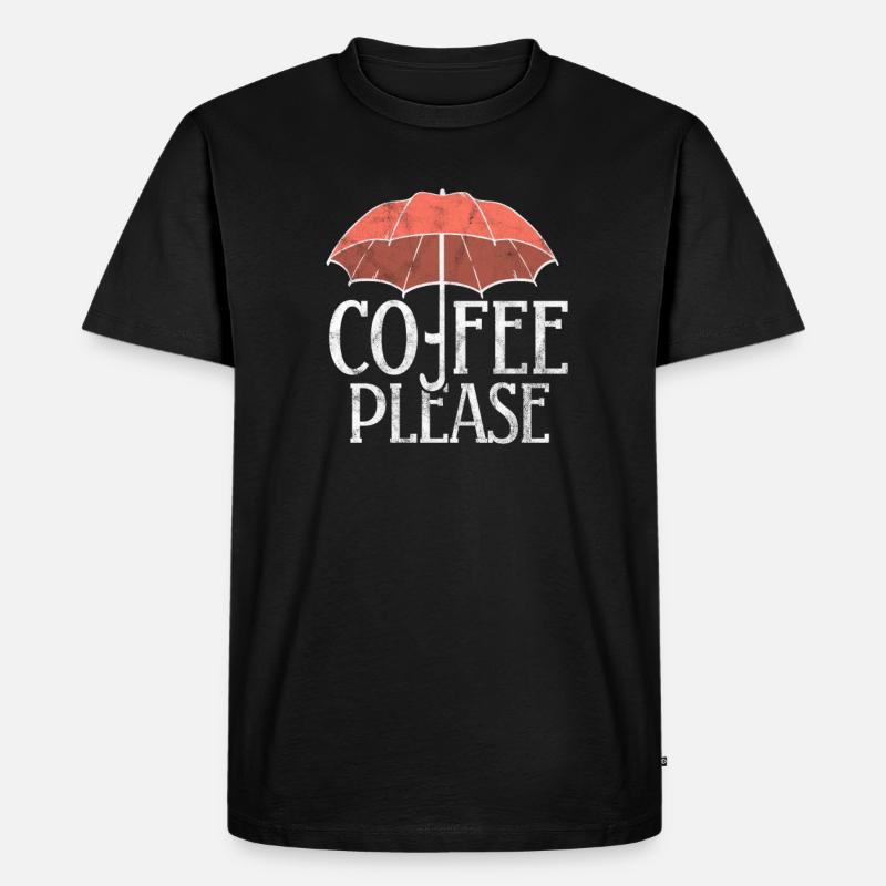 Kaffee - Männer Premium Bio T-Shirt - Schwarz