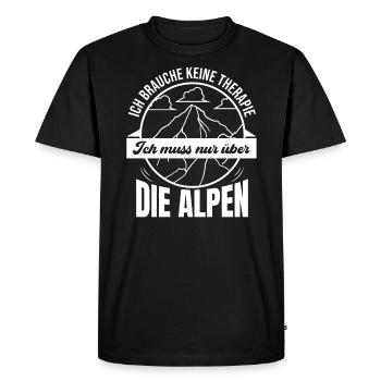 Brauche Keine Therapie Alpen Alpenüberquerung - Männer Premium Bio T-Shirt - Schwarz - Vorne - Nico (187cm)