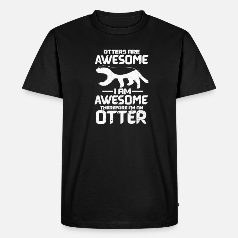 Otter - Männer Premium Bio T-Shirt - Schwarz