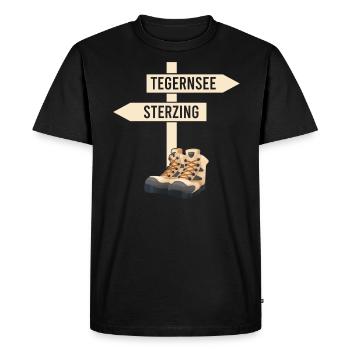 Traversée des Alpes Tegernsee Sterzing - T-shirt Premium bio Homme - noir - Devant - Nico (187cm)