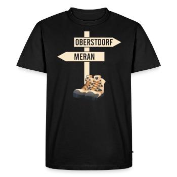 Traversée des Alpes Sentier de randonnée longue distance Oberstdorf Merano E5 - T-shirt Premium bio Homme - noir - Devant - Nico (187cm)