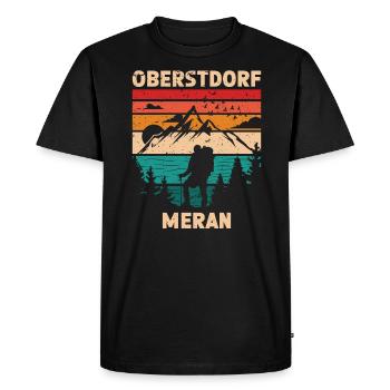 Traversée des Alpes Sentier de randonnée longue distance Oberstdorf Merano E5 - T-shirt Premium bio Homme - noir - Devant - Nico (187cm)