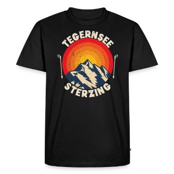 Traversée des Alpes Tegernsee Sterzing - T-shirt Premium bio Homme - noir - Devant - Nico (187cm)
