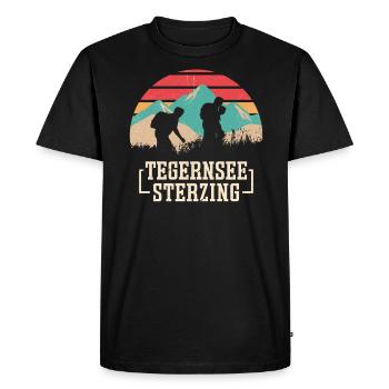 Traversée des Alpes Tegernsee Sterzing - T-shirt Premium bio Homme - noir - Devant - Nico (187cm)