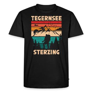 Traversée des Alpes Tegernsee Sterzing - T-shirt Premium bio Homme - noir - Devant - Nico (187cm)