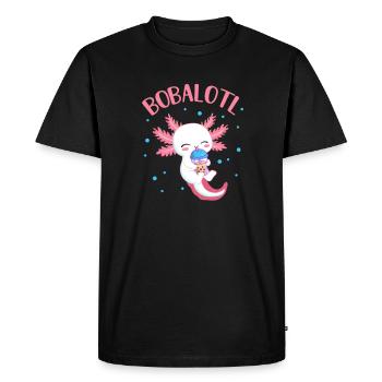Thé à bulles - T-shirt Premium bio Homme - noir - Devant - Nico (187cm)