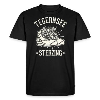 Traversée des Alpes Tegernsee Sterzing - T-shirt Premium bio Homme - noir - Devant - Nico (187cm)