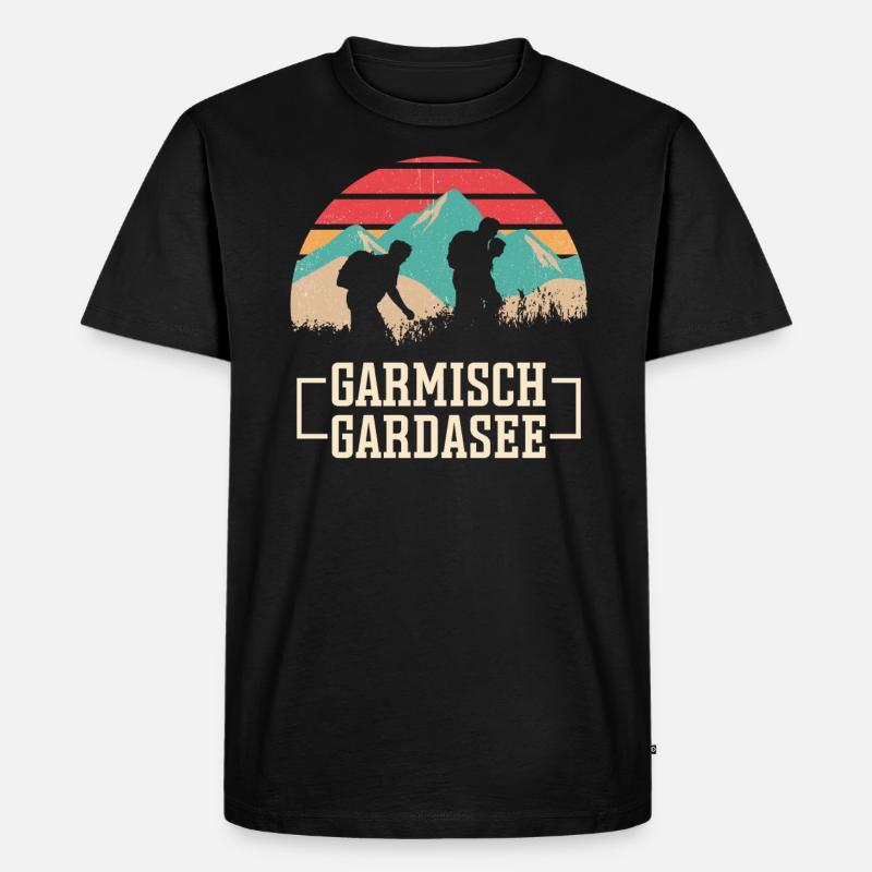 Alpenüberquerung Garmisch Gardasee - Männer Premium Bio T-Shirt - Schwarz
