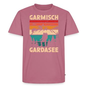 Alpenüberquerung Garmisch Gardasee - Männer Premium Bio T-Shirt - Mauve - Vorne - Nico (187cm)