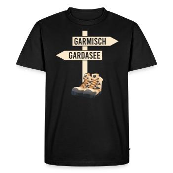 Traversée des Alpes Lac Garmisch de Garde - T-shirt Premium bio Homme - noir - Devant - Nico (187cm)