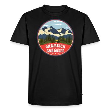 Traversée des Alpes Lac Garmisch de Garde - T-shirt Premium bio Homme - noir - Devant - Nico (187cm)