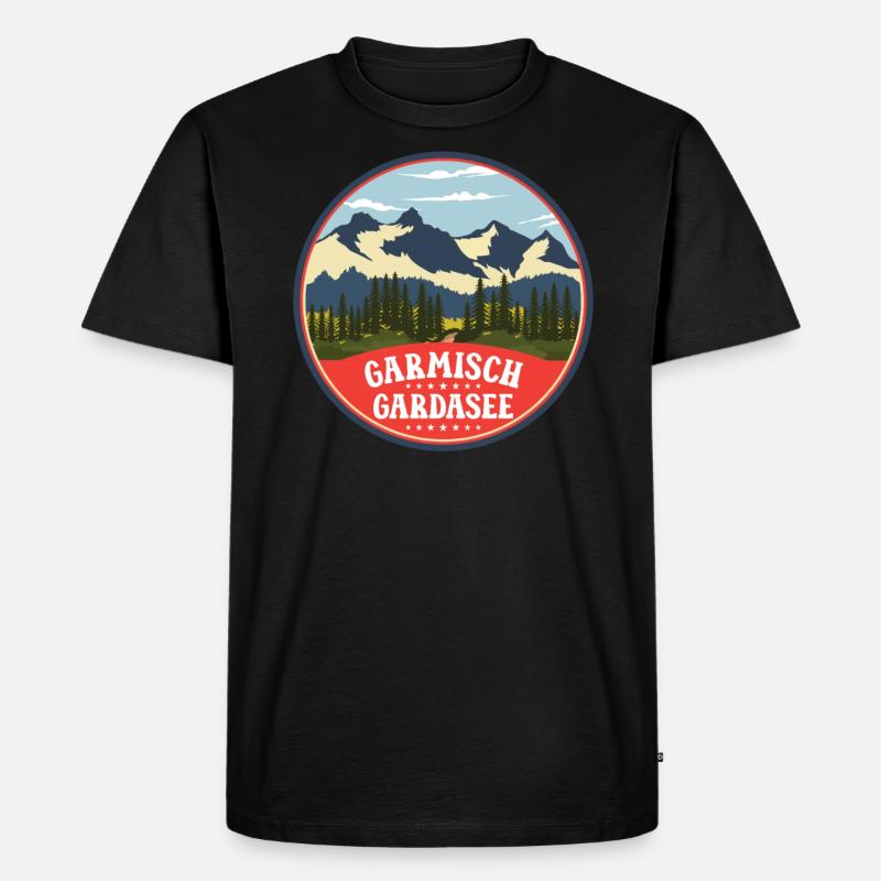 Alpenüberquerung Garmisch Gardasee - Männer Premium Bio T-Shirt - Schwarz
