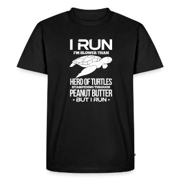 Courir - T-shirt Premium bio Homme - noir - Devant - Nico (187cm)
