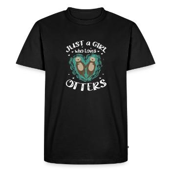 Loutre de mer Loutre Cadeau de loutre - T-shirt Premium bio Homme - noir - Devant - Nico (187cm)