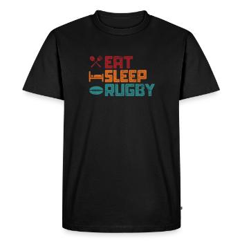 Club de rugby Équipe de rugby Football Sport Cadeau - T-shirt Premium bio Homme - noir - Devant - Nico (187cm)