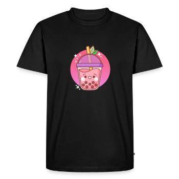 Thé à bulles - T-shirt Premium bio Homme - noir - Devant - Nico (187cm)