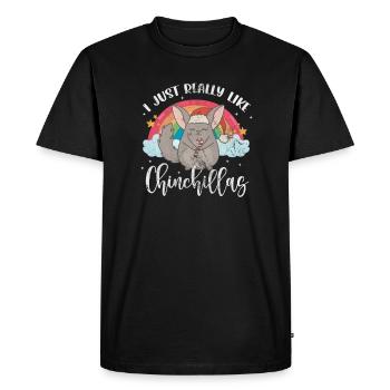 Chinchilla Rodent Pet Rodent Gift - Men's Premium Organic T-Shirt - black - Front - Nico (187cm)