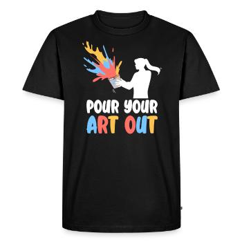 Professeur d’art Drôle de dicteur Cours d’art Cours d’art - T-shirt Premium bio Homme - noir - Devant - Nico (187cm)