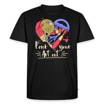 Professeur d’art Drôle de dicteur Cours d’art Cours d’art - T-shirt Premium bio Homme - noir - Devant - Nico (187cm)