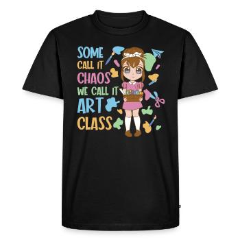 Art Teacher Funny Saying Art Course Art Class - Men's Premium Organic T-Shirt - black - Front - Nico (187cm)