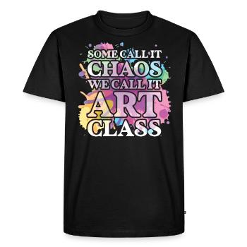 Art Teacher Funny Saying Art Course Art Class - Men's Premium Organic T-Shirt - black - Front - Nico (187cm)