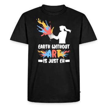 Professeur d’art Drôle de dicteur Cours d’art Cours d’art - T-shirt Premium bio Homme - noir - Devant - Nico (187cm)