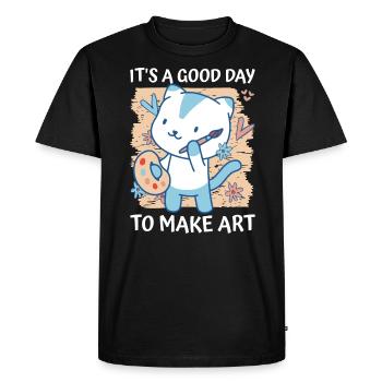 Professeur d’art Drôle de dicteur Cours d’art Cours d’art - T-shirt Premium bio Homme - noir - Devant - Nico (187cm)