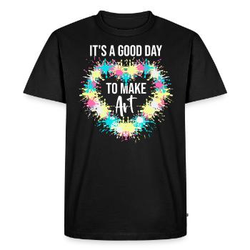 Professeur d’art Drôle de dicteur Cours d’art Cours d’art - T-shirt Premium bio Homme - noir - Devant - Nico (187cm)