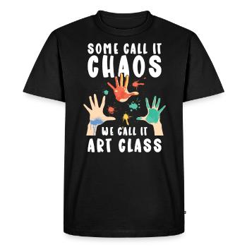 Art Teacher Funny Saying Art Course Art Class - Men's Premium Organic T-Shirt - black - Front - Nico (187cm)